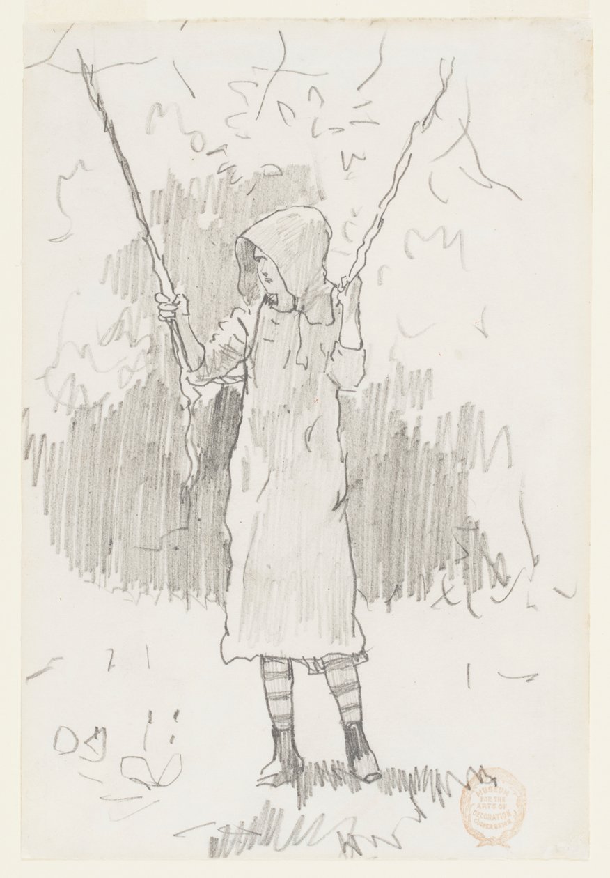 Meisje op een schommel door Winslow Homer