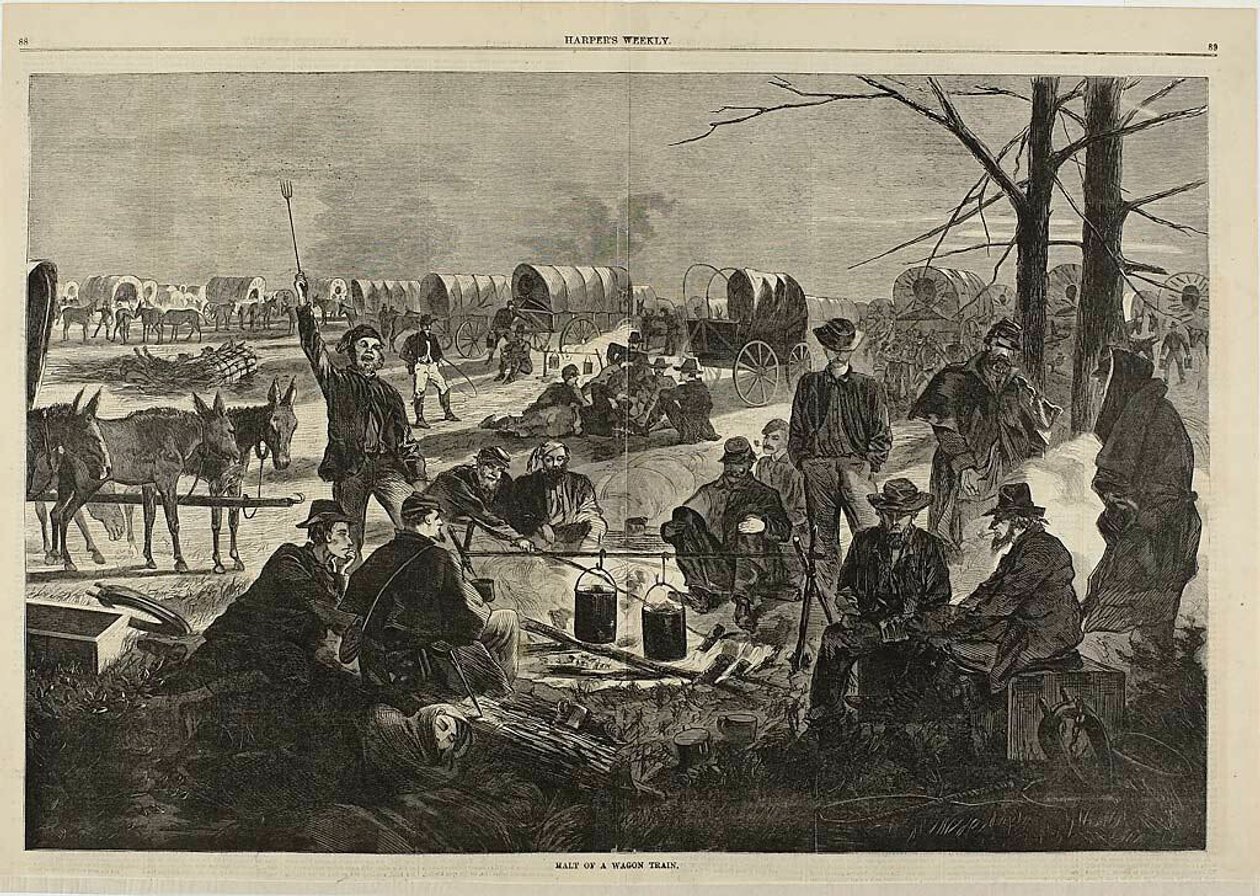 Stoppen van een wagentrein door Winslow Homer