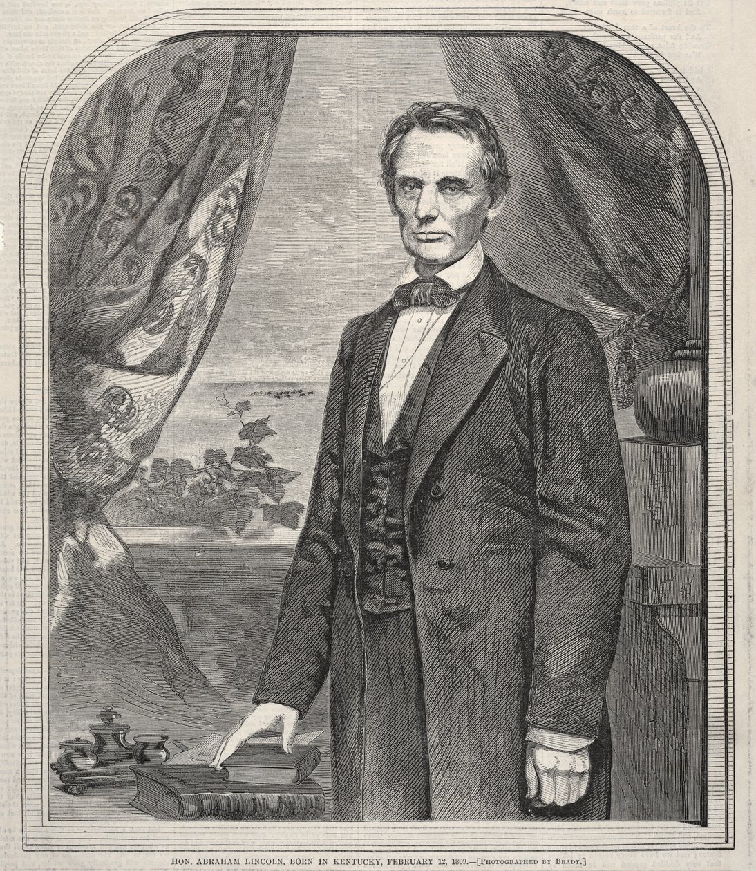 Hon. Abraham Lincoln, geboren in Kentucky, 12 februari 1809, 1860 door Winslow Homer
