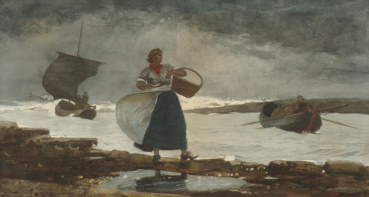 In de bar door Winslow Homer
