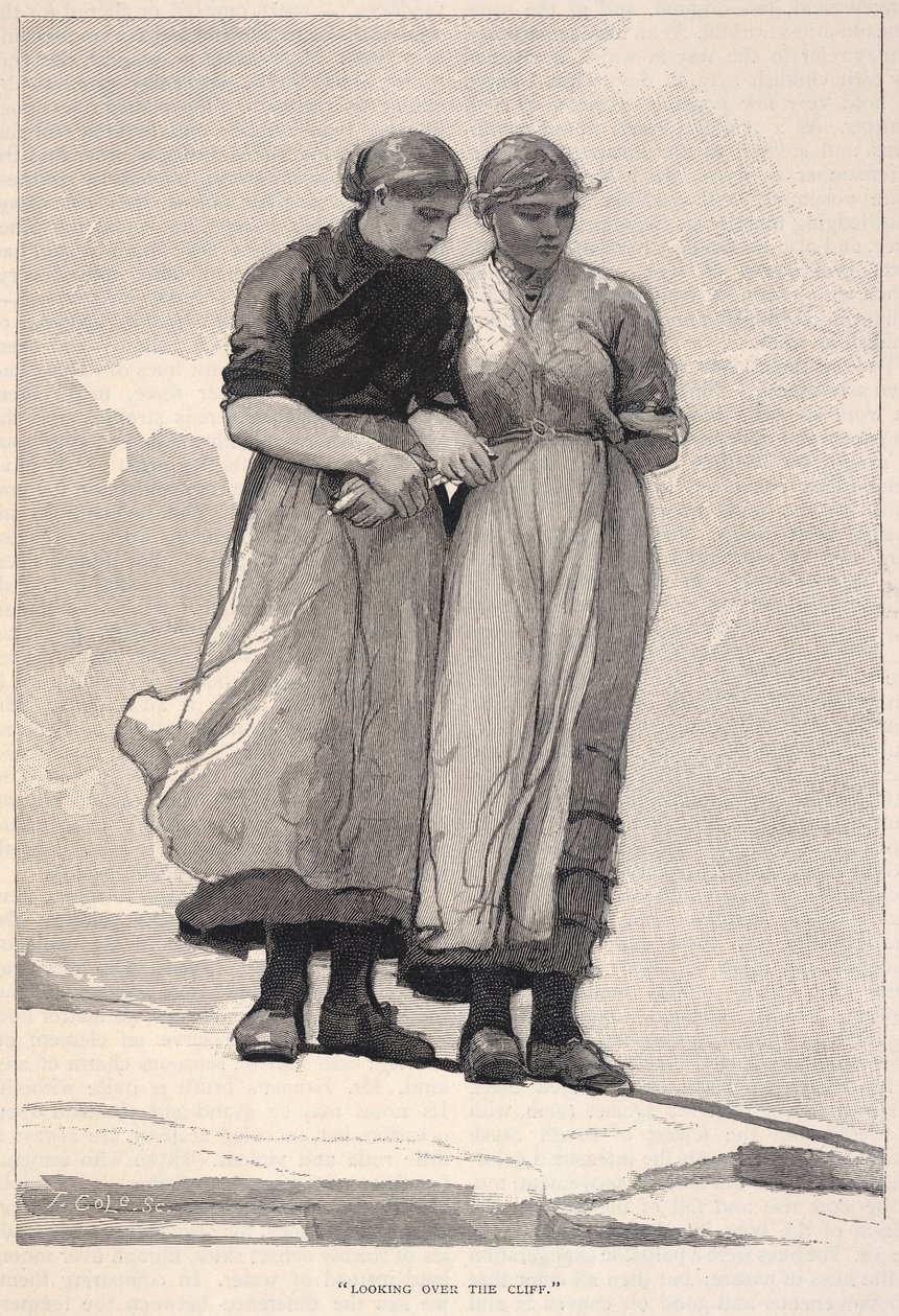 Looking Over The Cliff, uit The Century Magazine, november 1883 door Winslow Homer