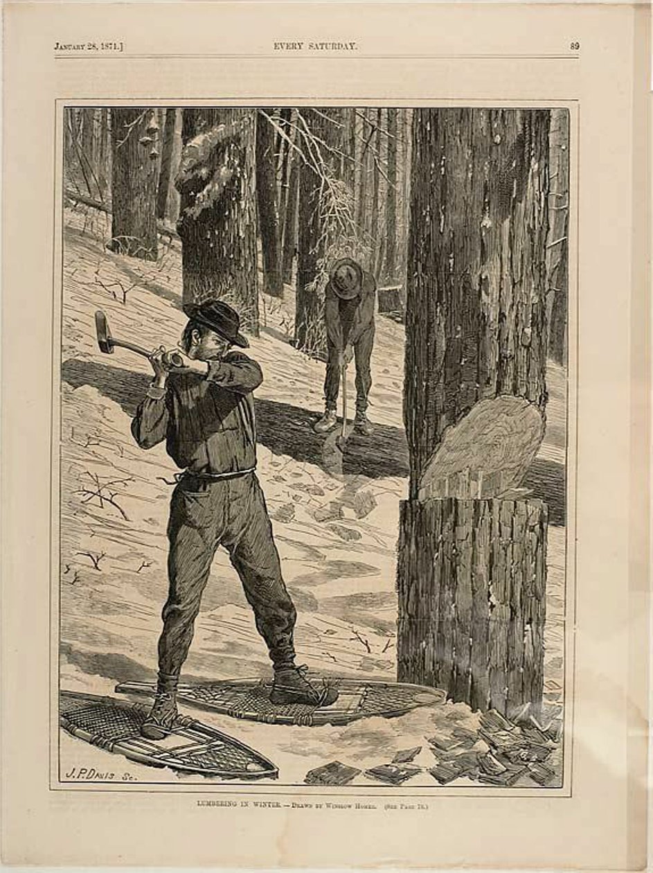 Houtkap in de Winter door Winslow Homer