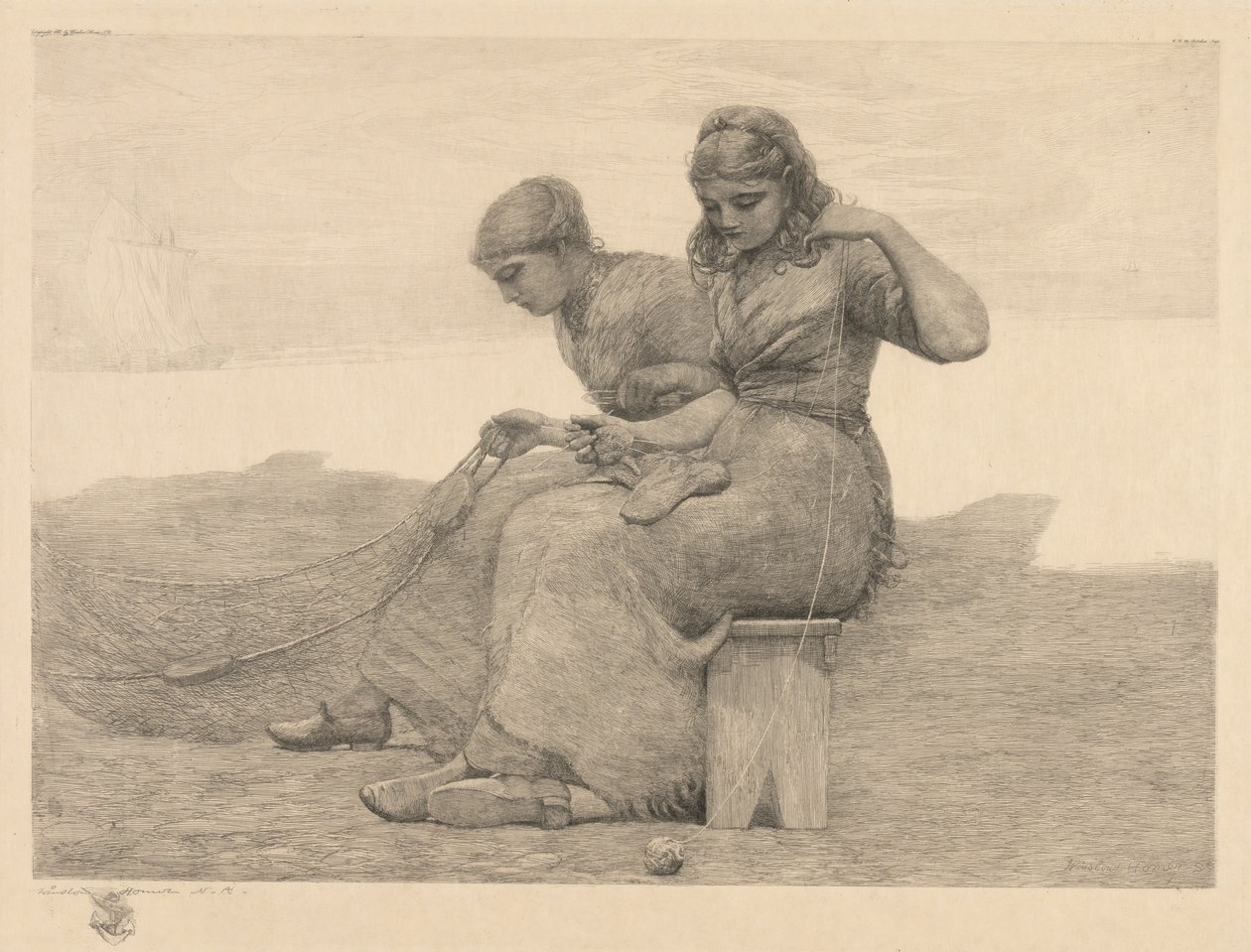 Het herstellen van de scheuren, 1888 door Winslow Homer