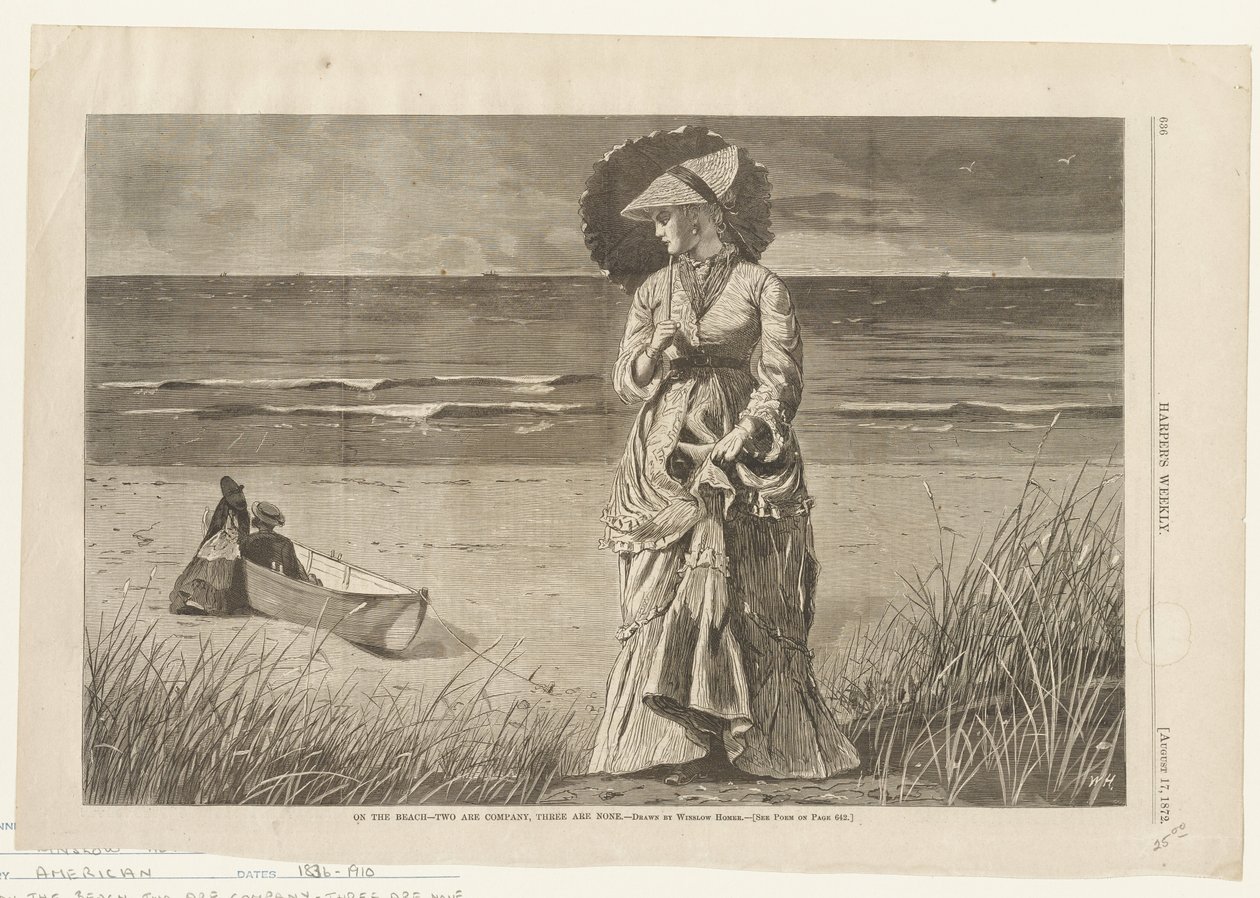 Op het strand - Twee is gezelschap, drie niet door Winslow Homer
