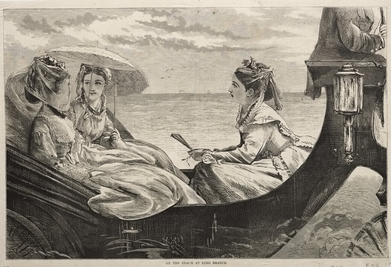 Op het strand van Long Branch door Winslow Homer