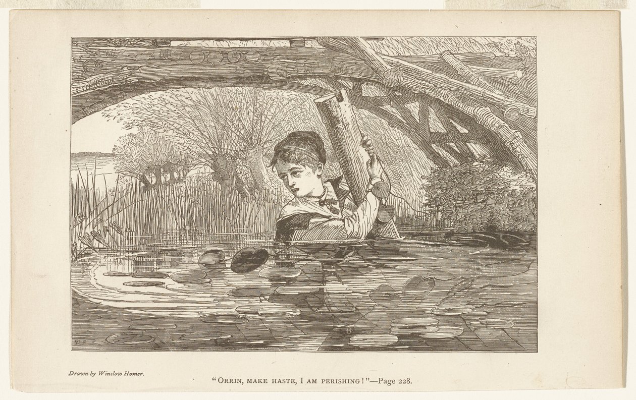 Orrin, haast je, ik verga door Winslow Homer