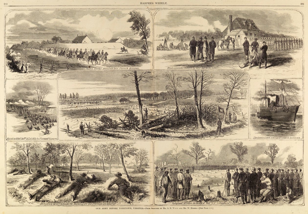Ons leger voor Yorktown, Virginia, uit Harper