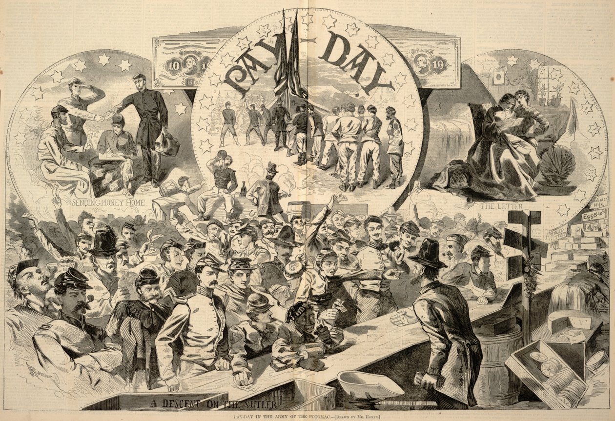 Betaaldag in het leger van de Potomac, uit Harper