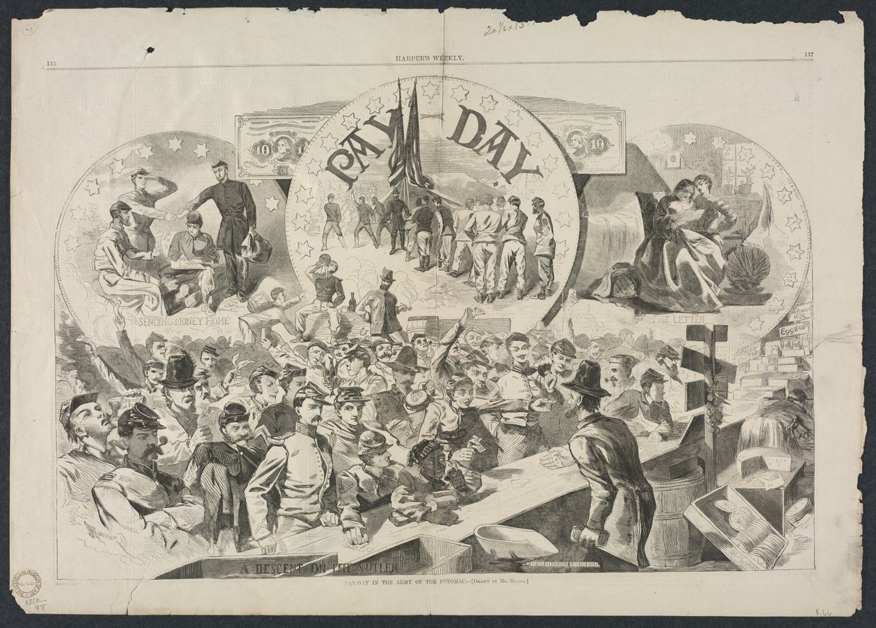 Betaaldag in het leger van de Potomac door Winslow Homer