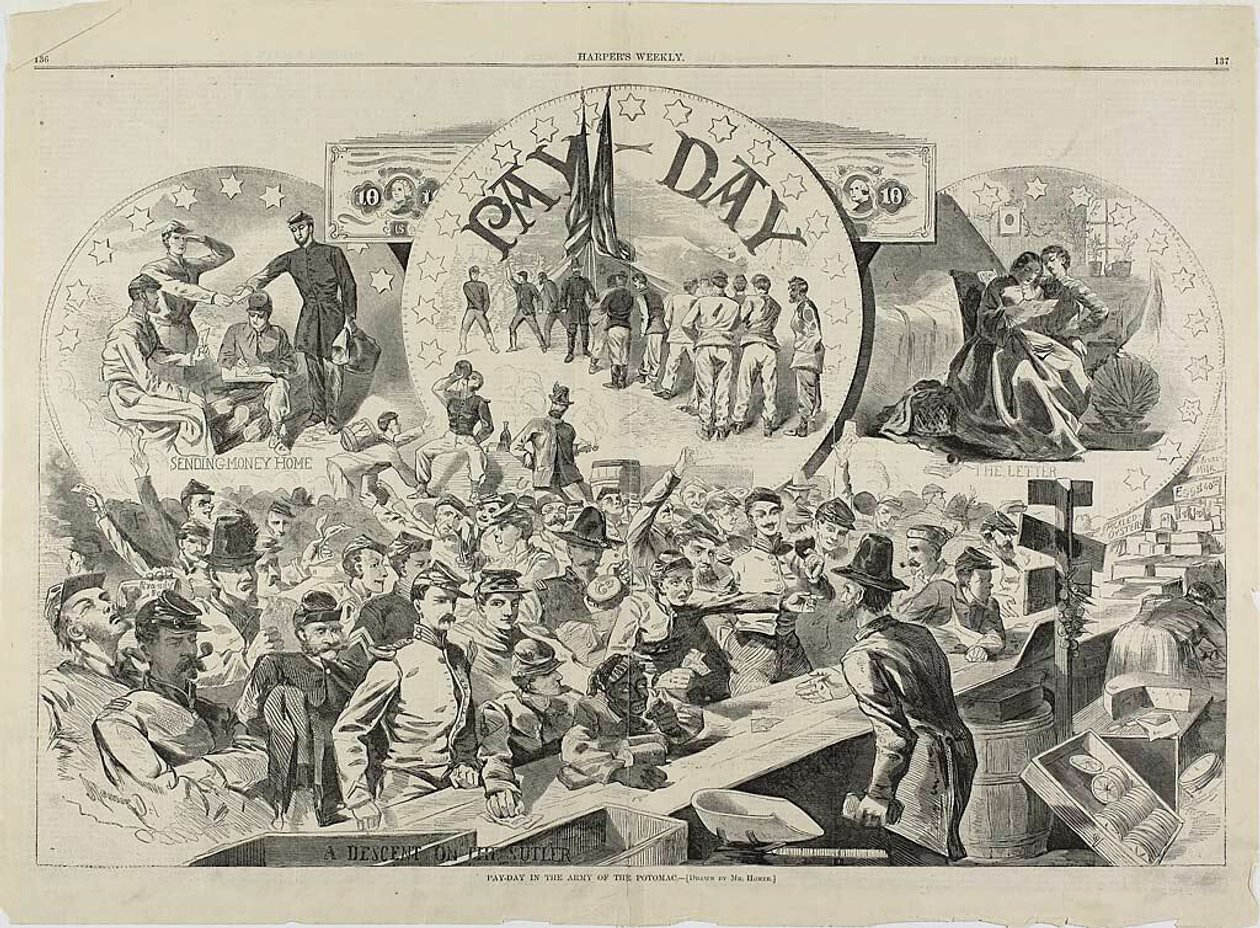 Betaaldag in het leger van de Potomac door Winslow Homer