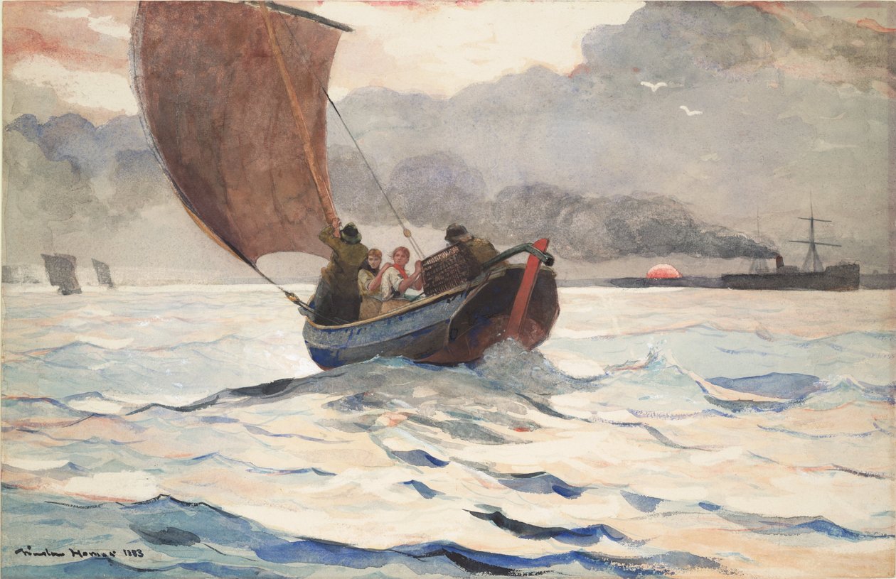 Terugkerende vissersboten door Winslow Homer