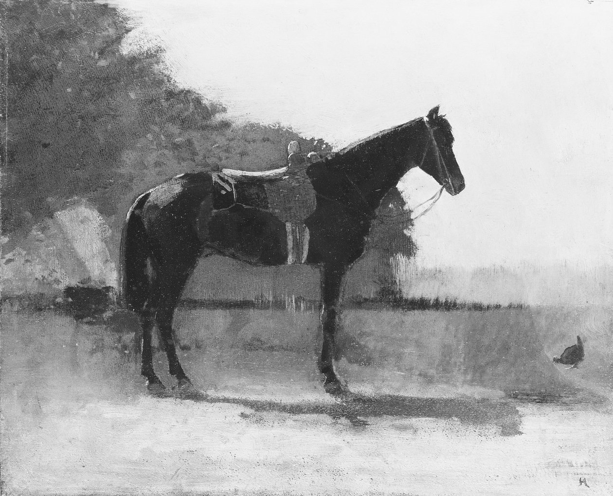 Rijpaard op een boerderij door Winslow Homer