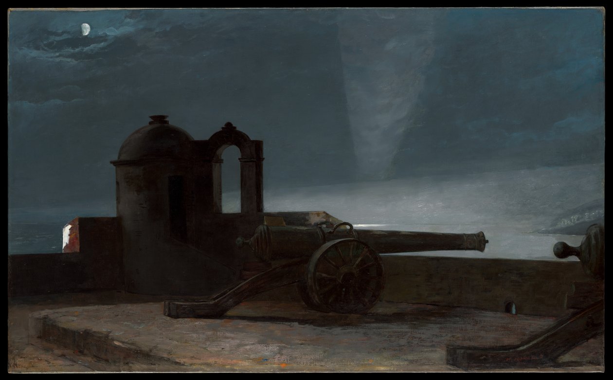 Zoeklicht bij de haveningang, Santiago de Cuba door Winslow Homer
