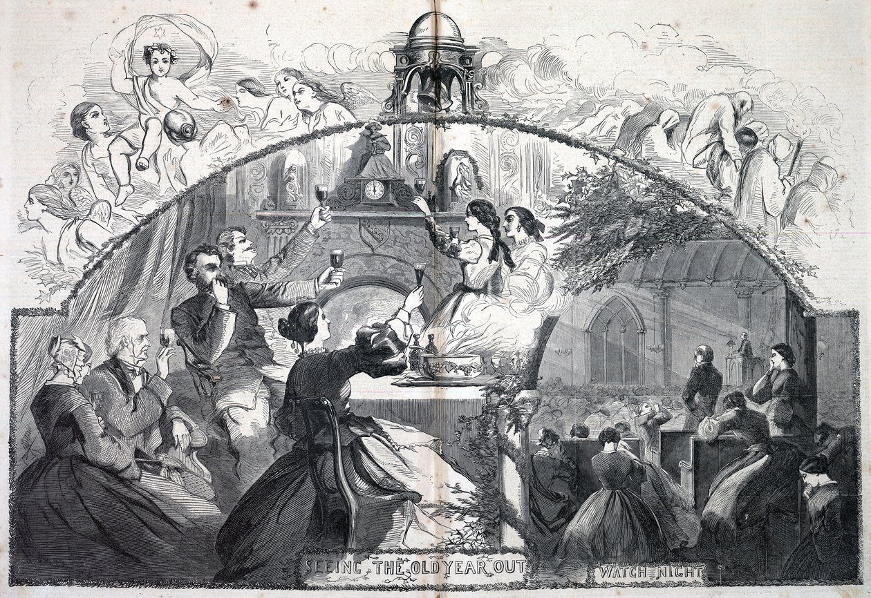 Afscheid van het oude jaar, uit Harper’s Weekly, 5 januari 1861 door Winslow Homer