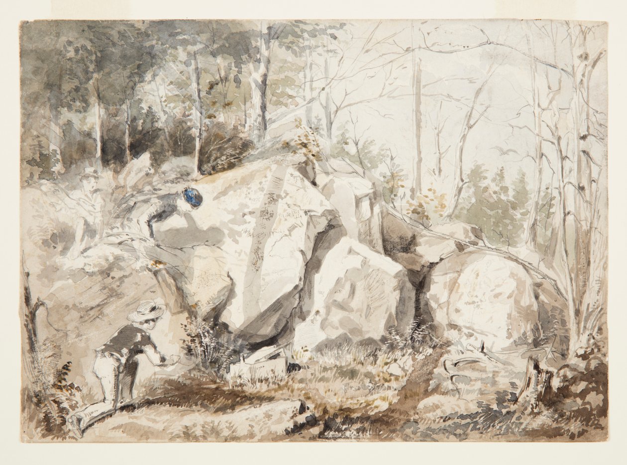 Een eekhoornval zetten door Winslow Homer