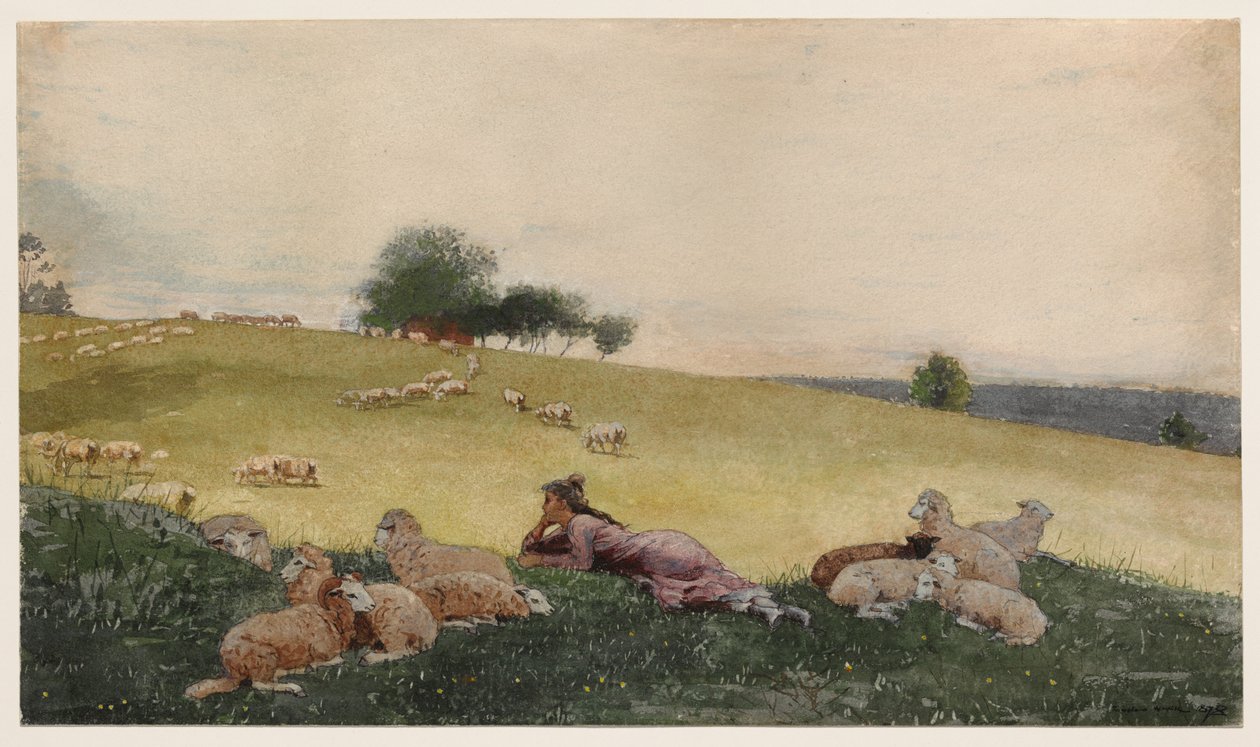Herdersmeisje van Houghton Farm door Winslow Homer