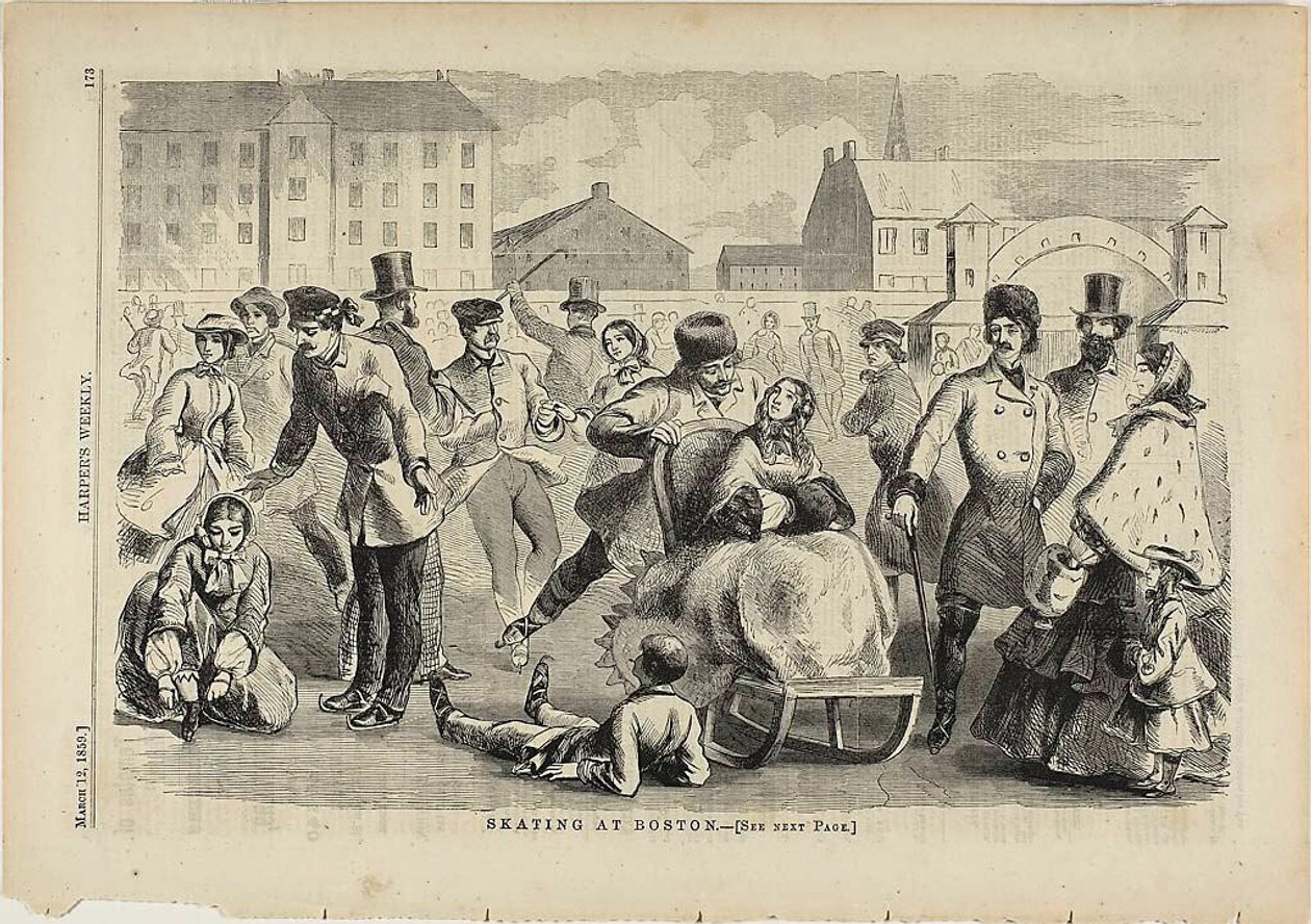 Schaatsen in Boston door Winslow Homer