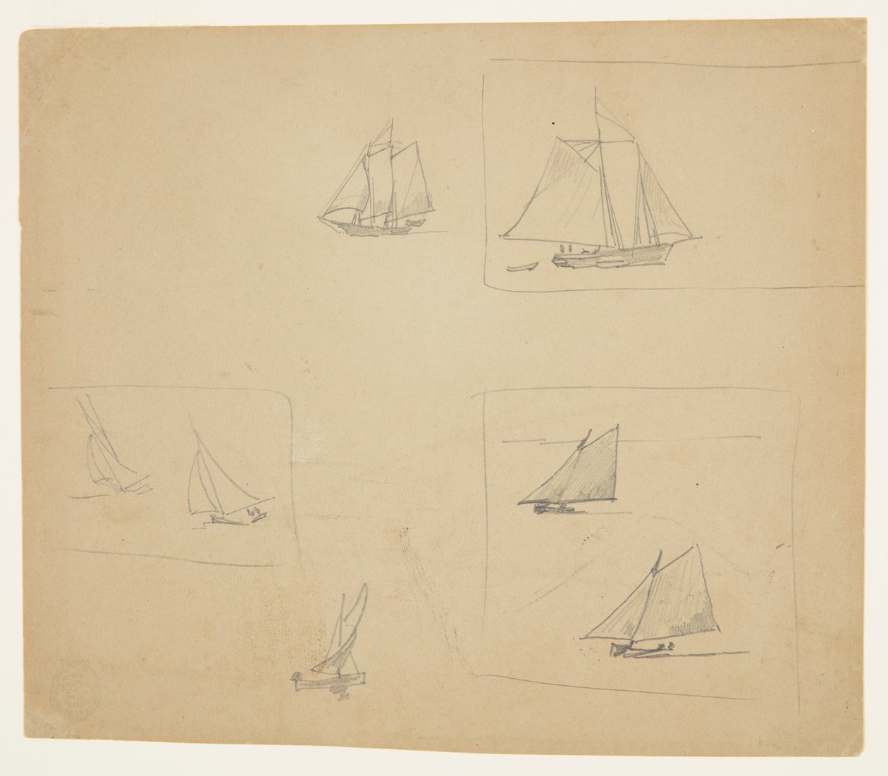 Schetsen van Zeilvaartuigen door Winslow Homer