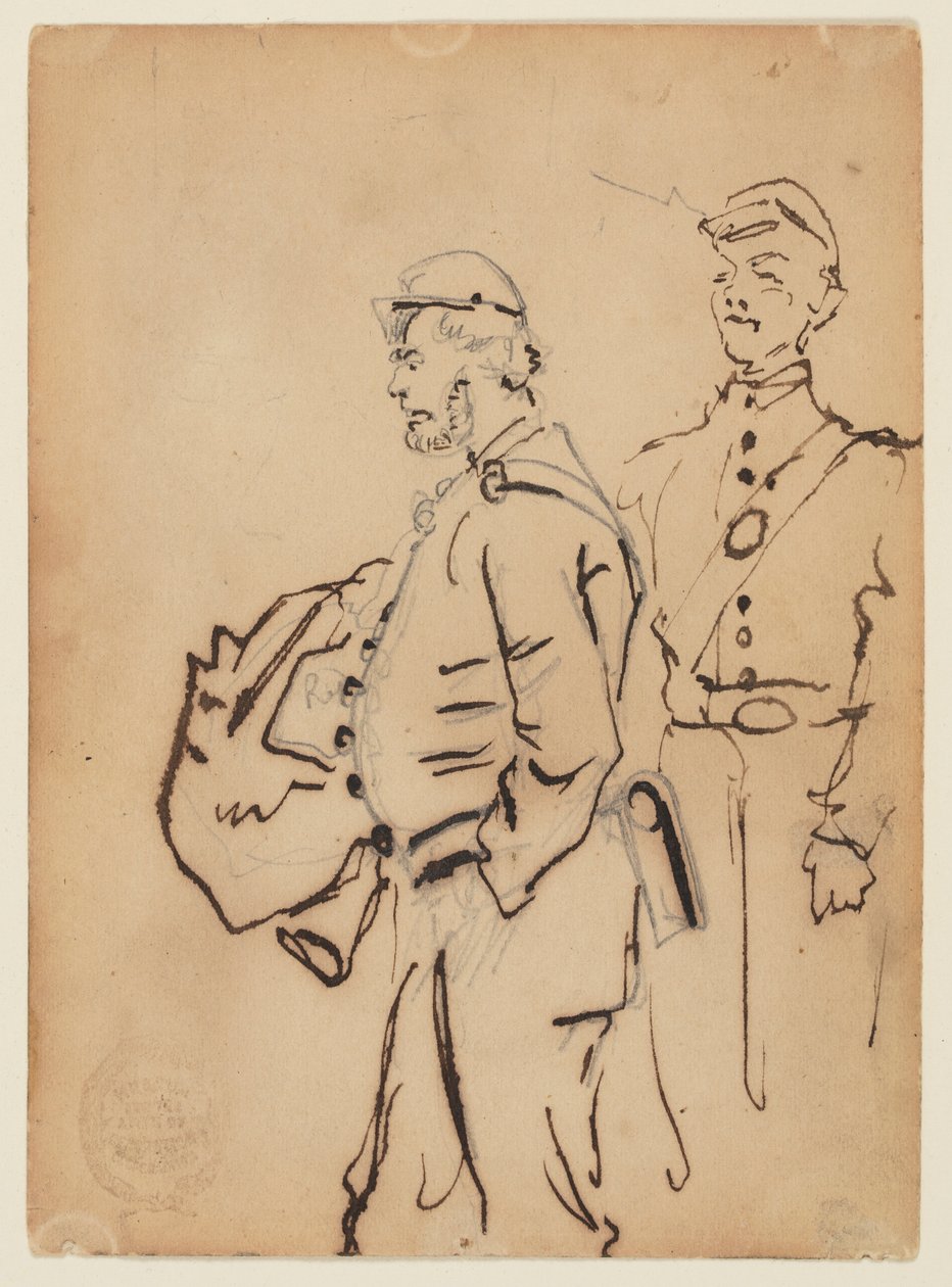 Schetsen van soldaten door Winslow Homer
