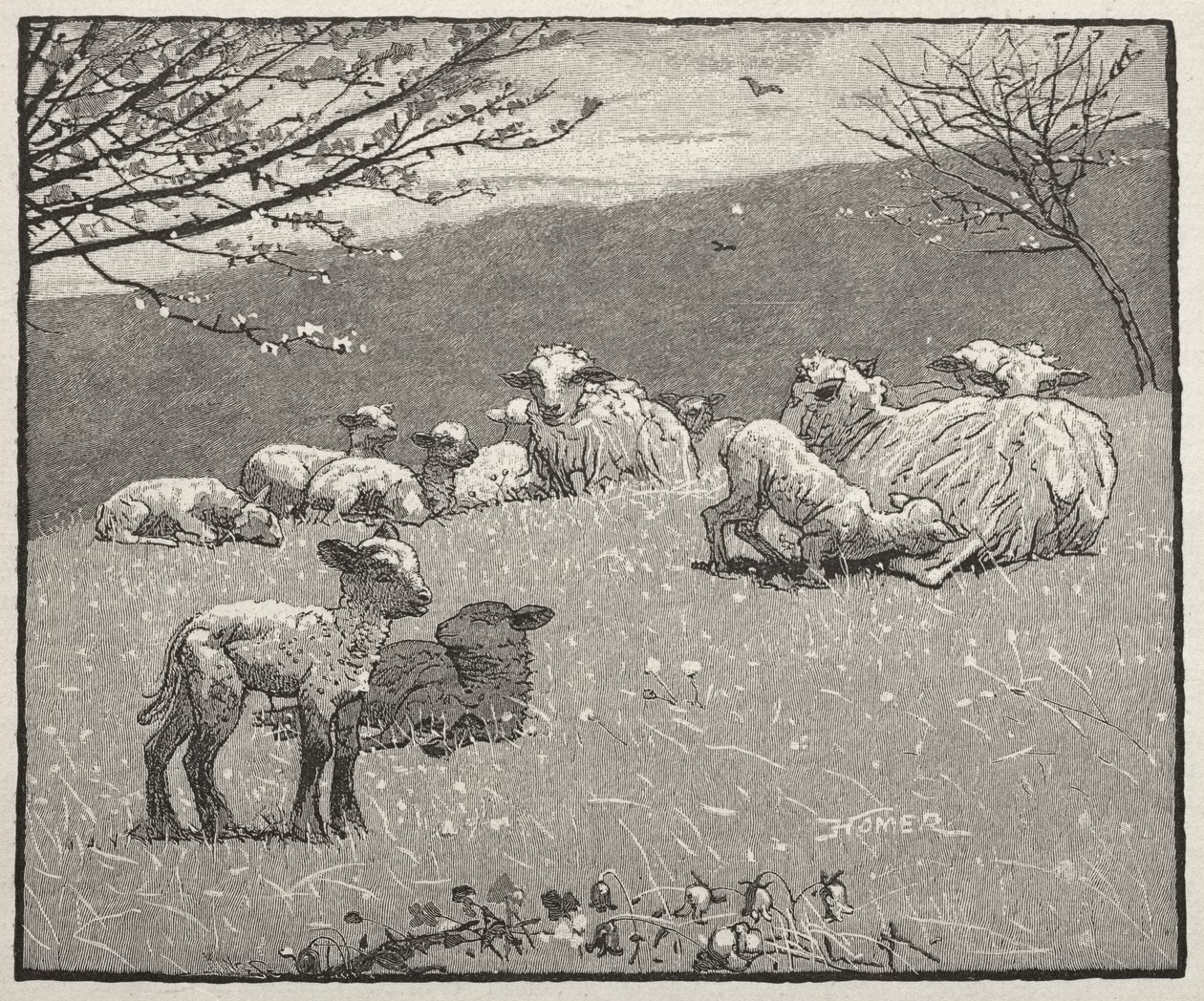Lente-lam door Winslow Homer