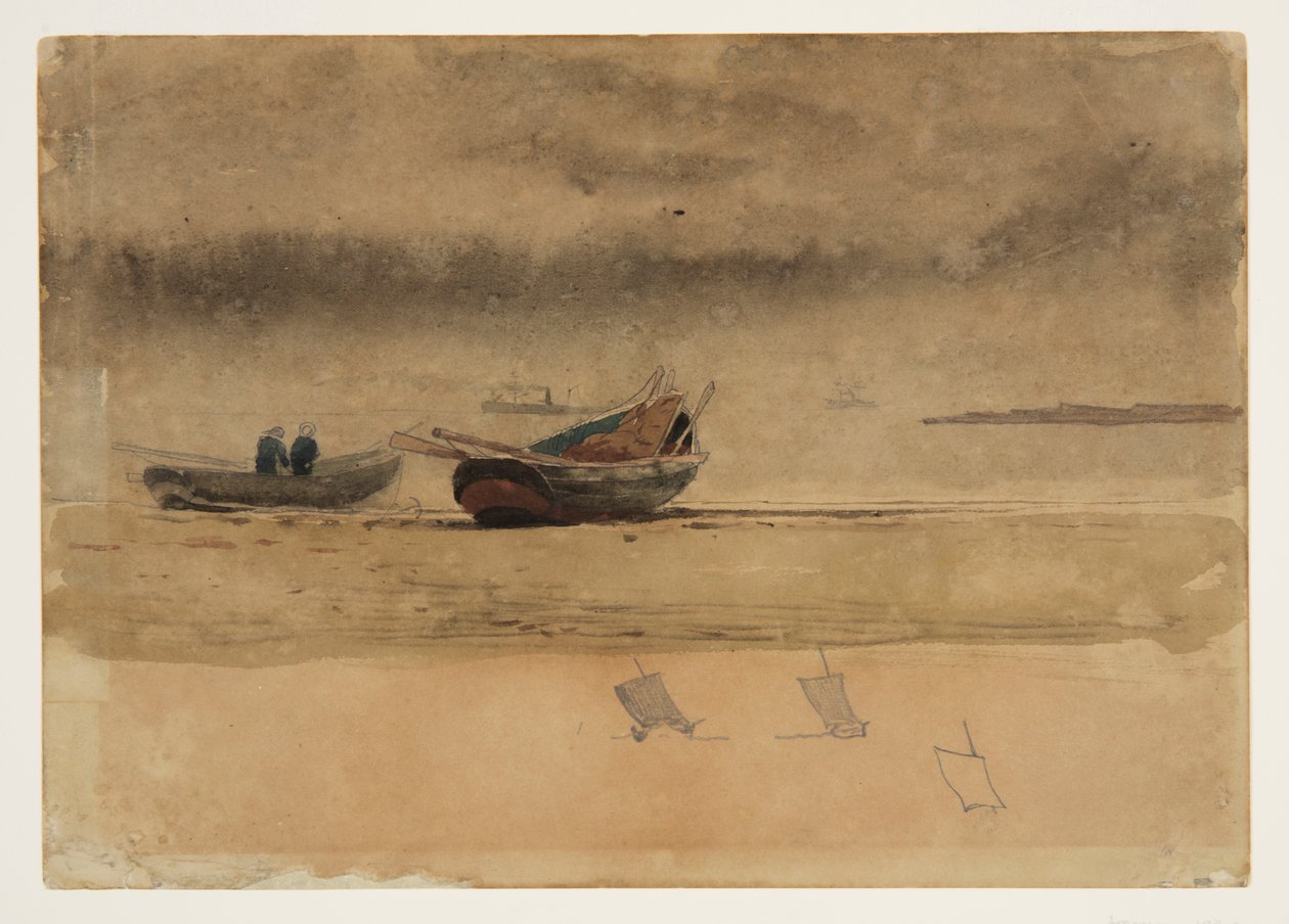 Achteraanzicht van Twee Roeiboten, Engeland door Winslow Homer