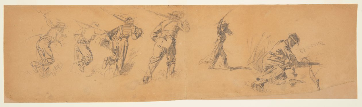 Studies van soldaten door Winslow Homer