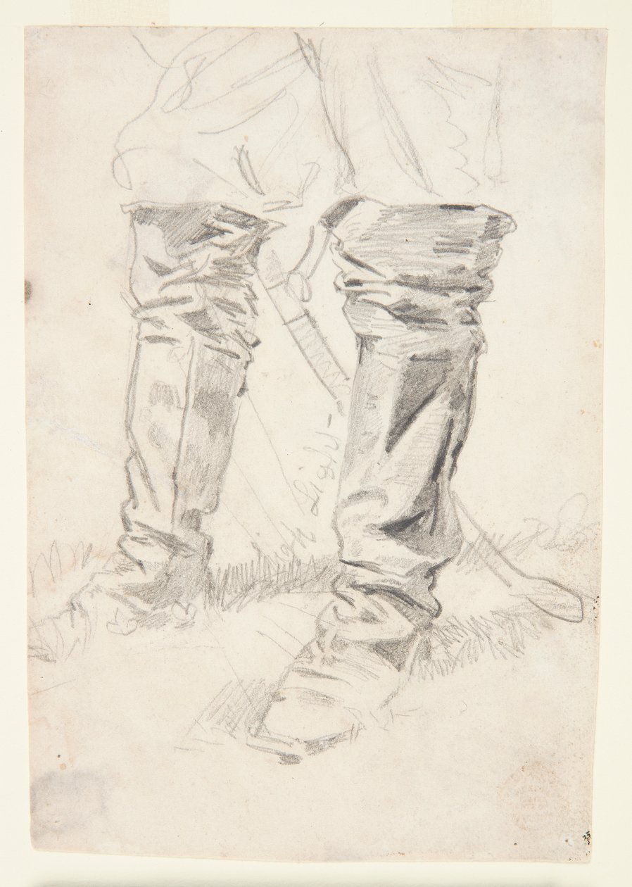 Studie van de laarzen van een cavalerieofficier door Winslow Homer