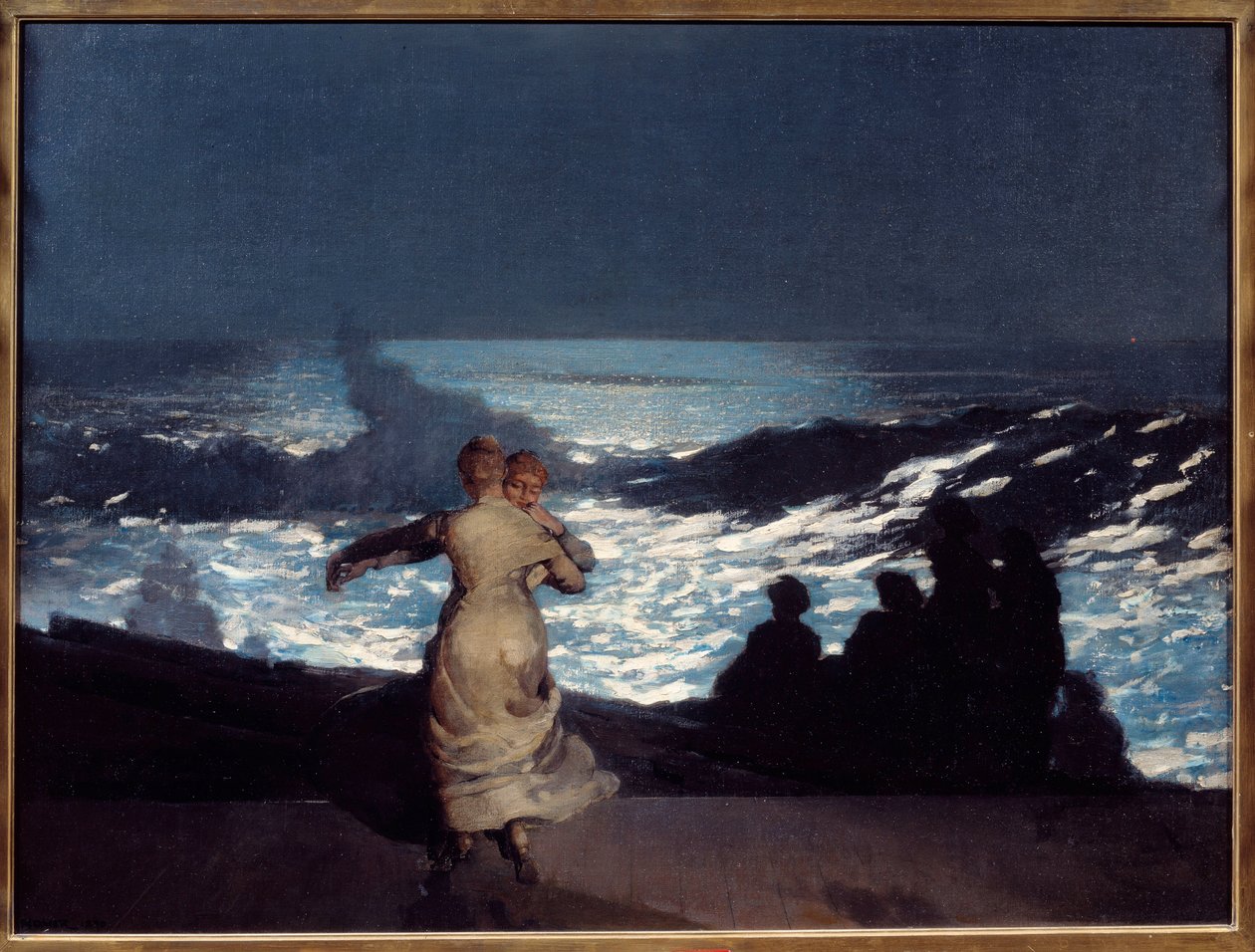 Zomernacht. Vrouwen dansen in het maanlicht door Winslow Homer