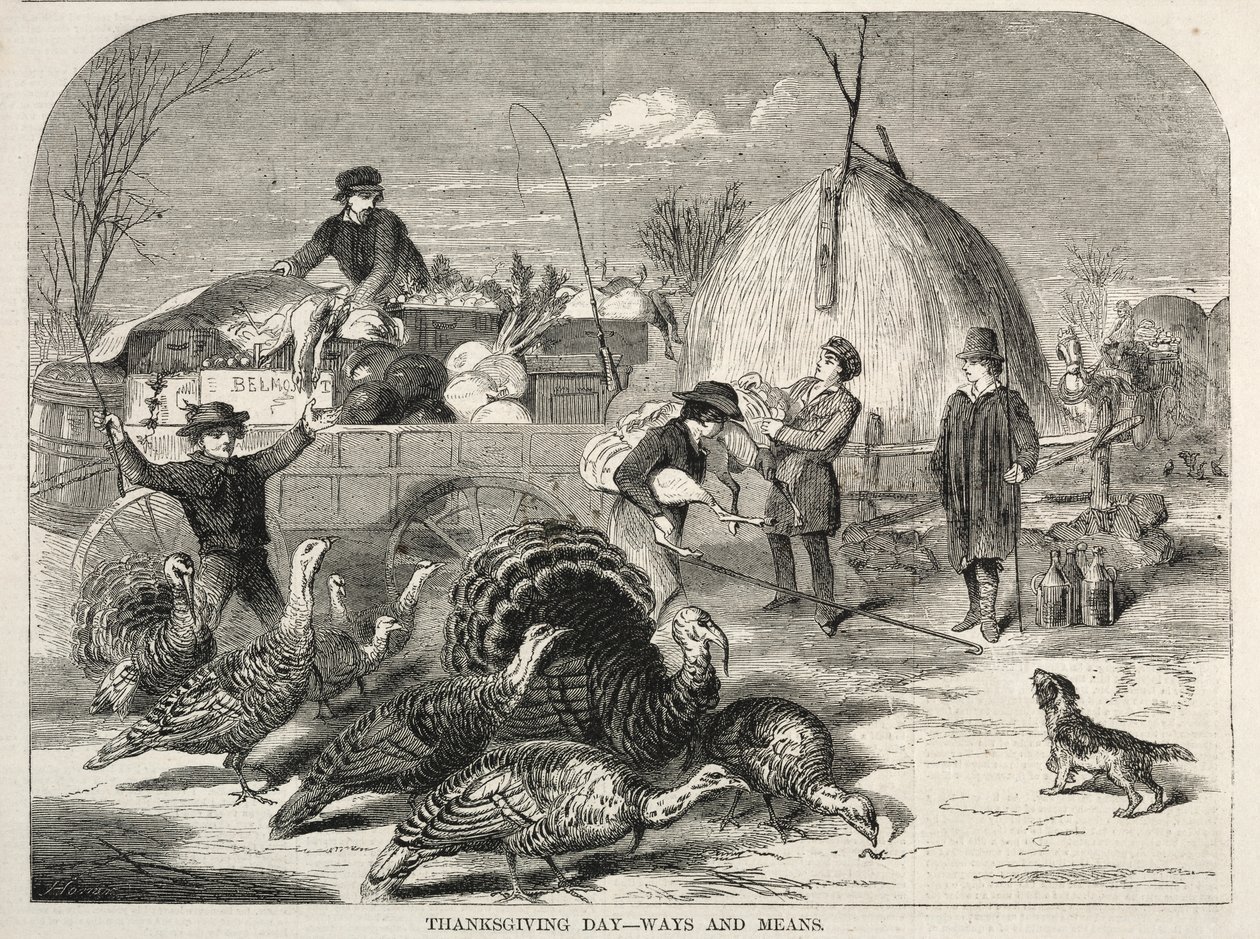 Thanksgiving - Middelen en wegen door Winslow Homer