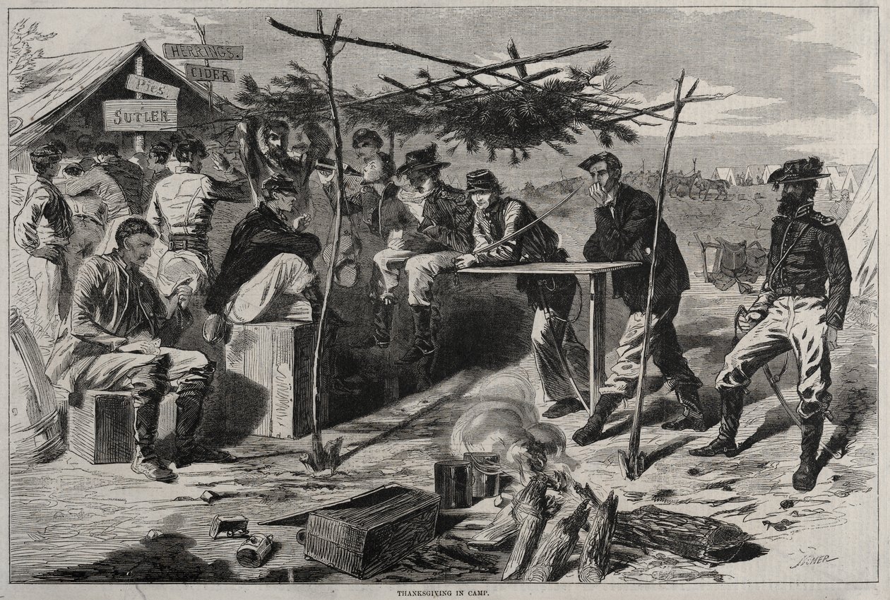 Thanksgiving in het kamp door Winslow Homer