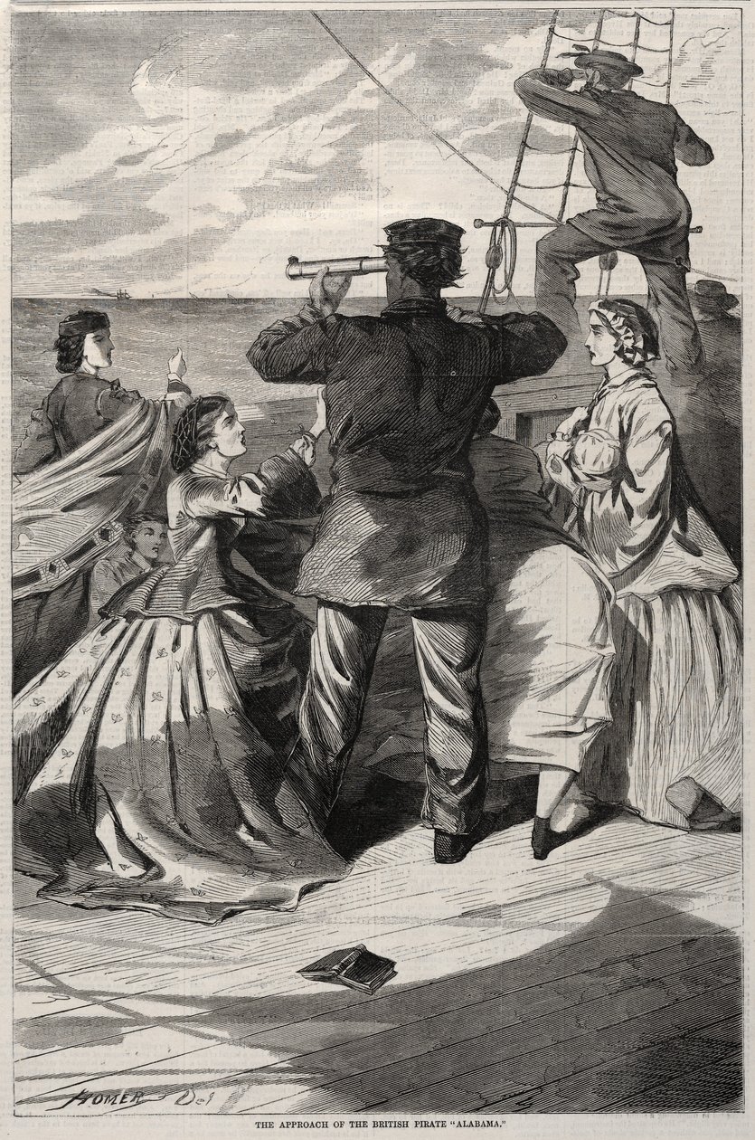 De nadering van de Britse piraat Alabama door Winslow Homer