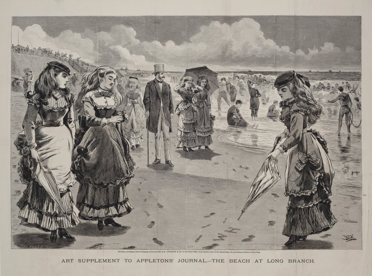 Het strand van Long Branch, gepubliceerd als een kunstbijlage bij Appleton