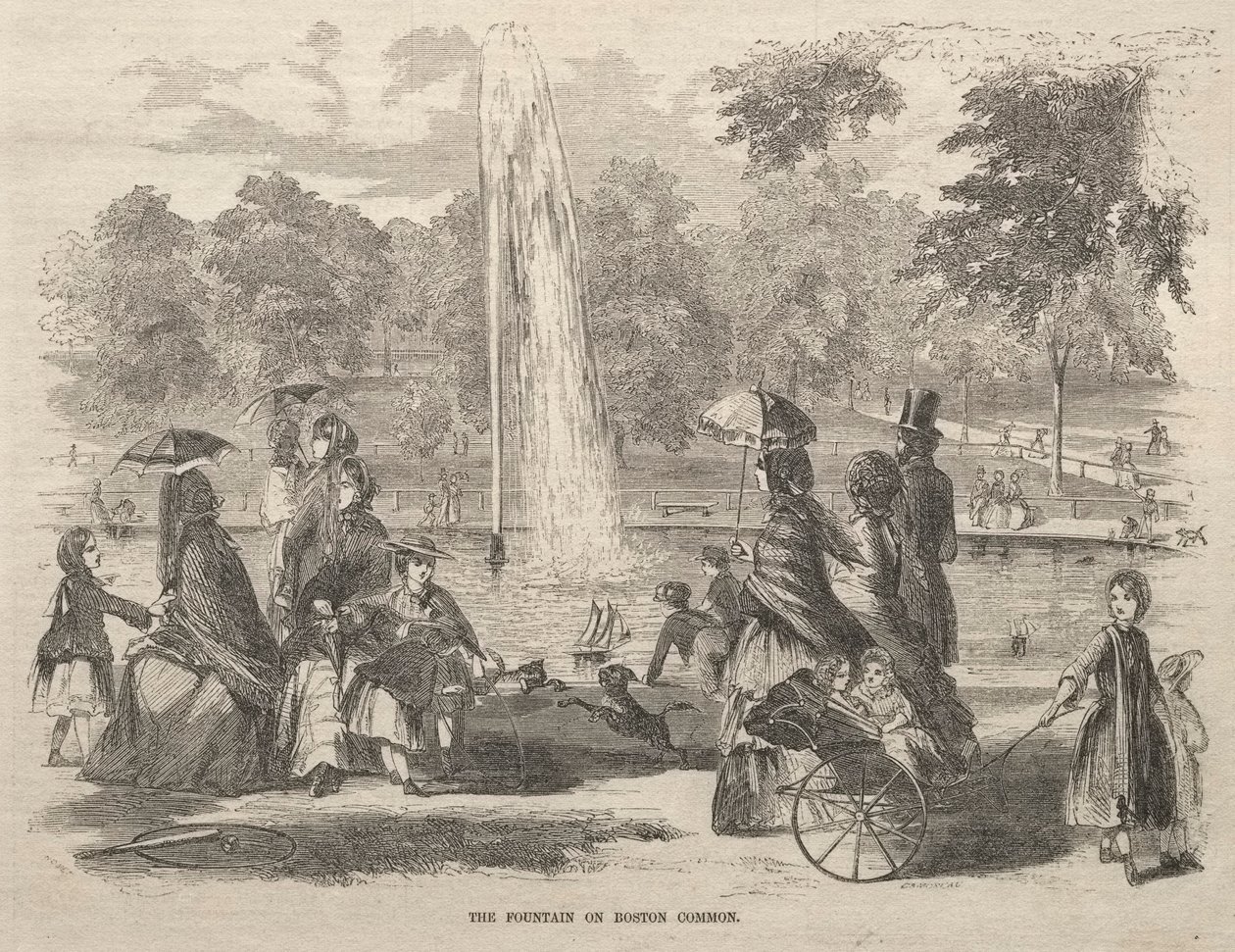 De fontein bij Boston door Winslow Homer
