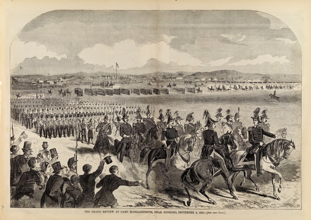 The Grand Review at Camp Massachusetts, Near Concord, 9 september 1859, uit Harper