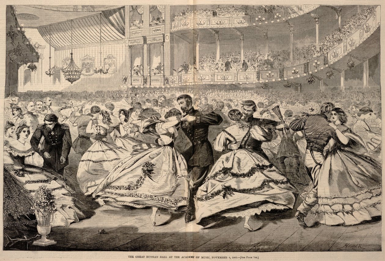 Het grote Russische bal in de Muziekacademie, 5 november 1863, uit Harper
