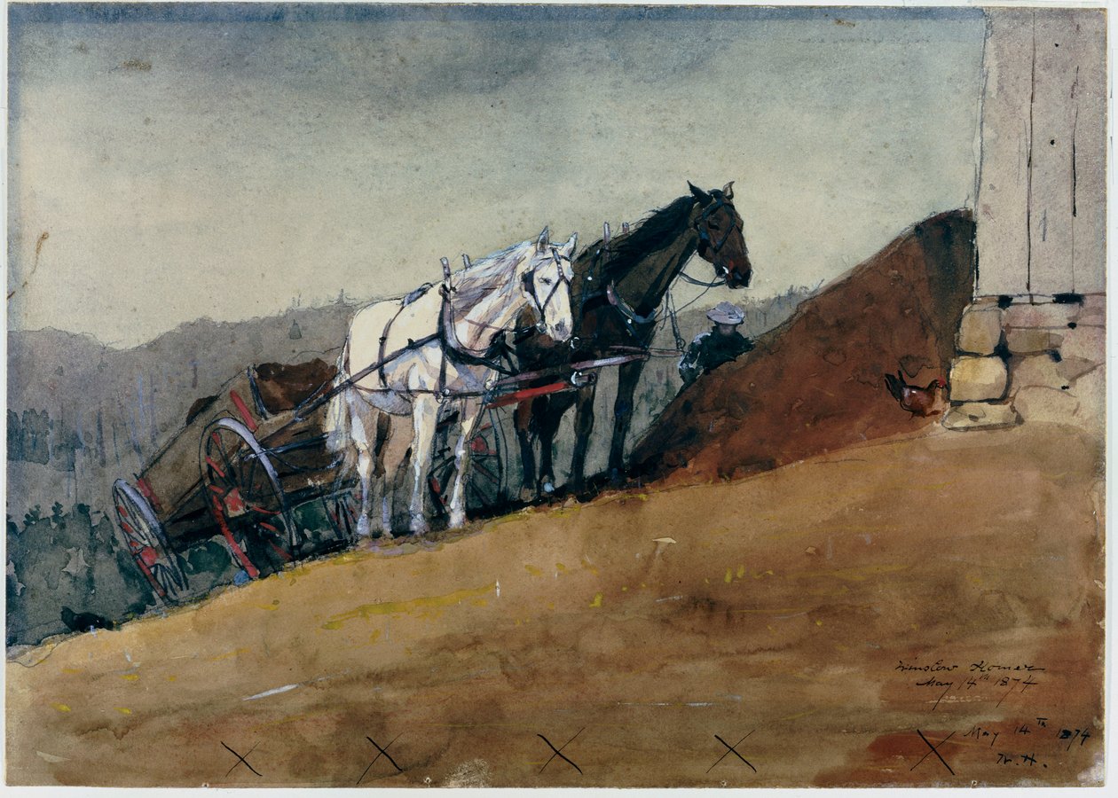 De schuur op de heuveltop - Houghton Farm door Winslow Homer
