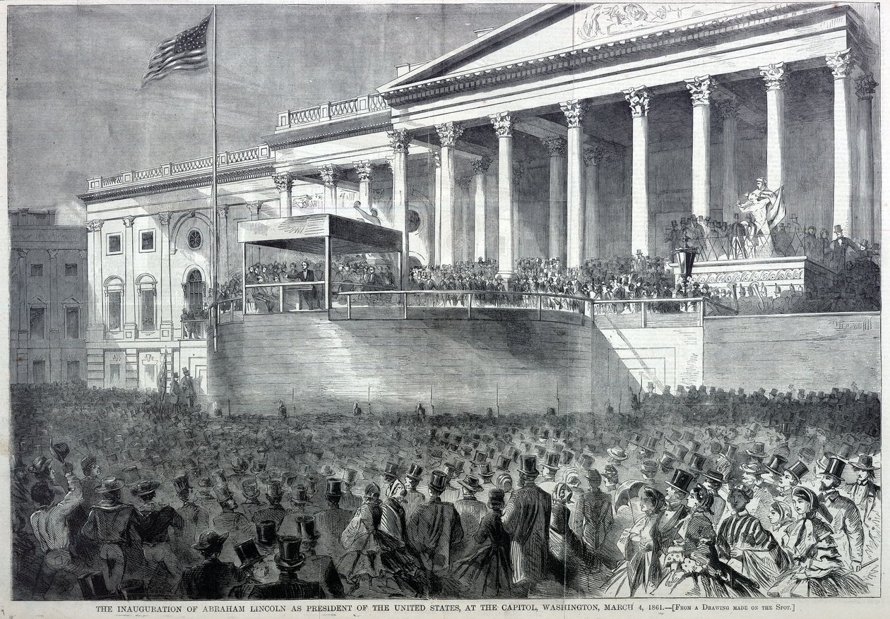 De inauguratie van Abraham Lincoln als president, uit Harper