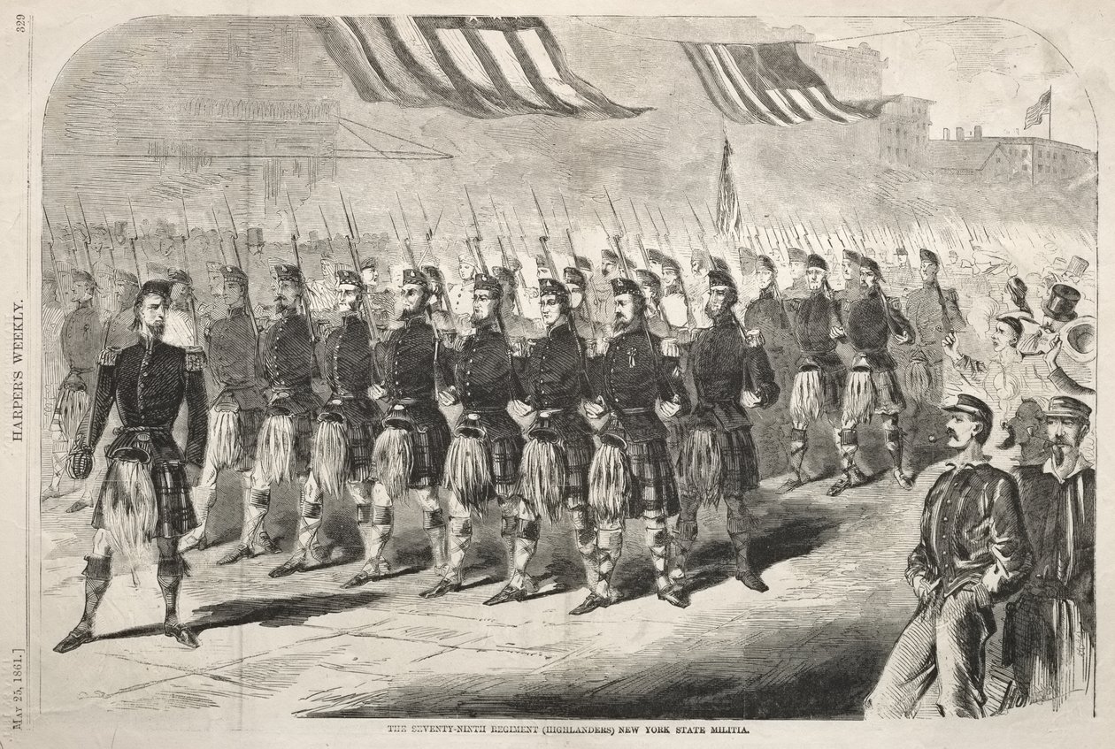 Het 79e Regiment (Highlanders) van de Militie van de staat New York door Winslow Homer