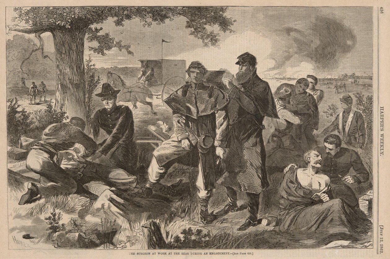De Chirurg aan het Werk in de Achterhoede tijdens een Gevecht, van Harper door Winslow Homer