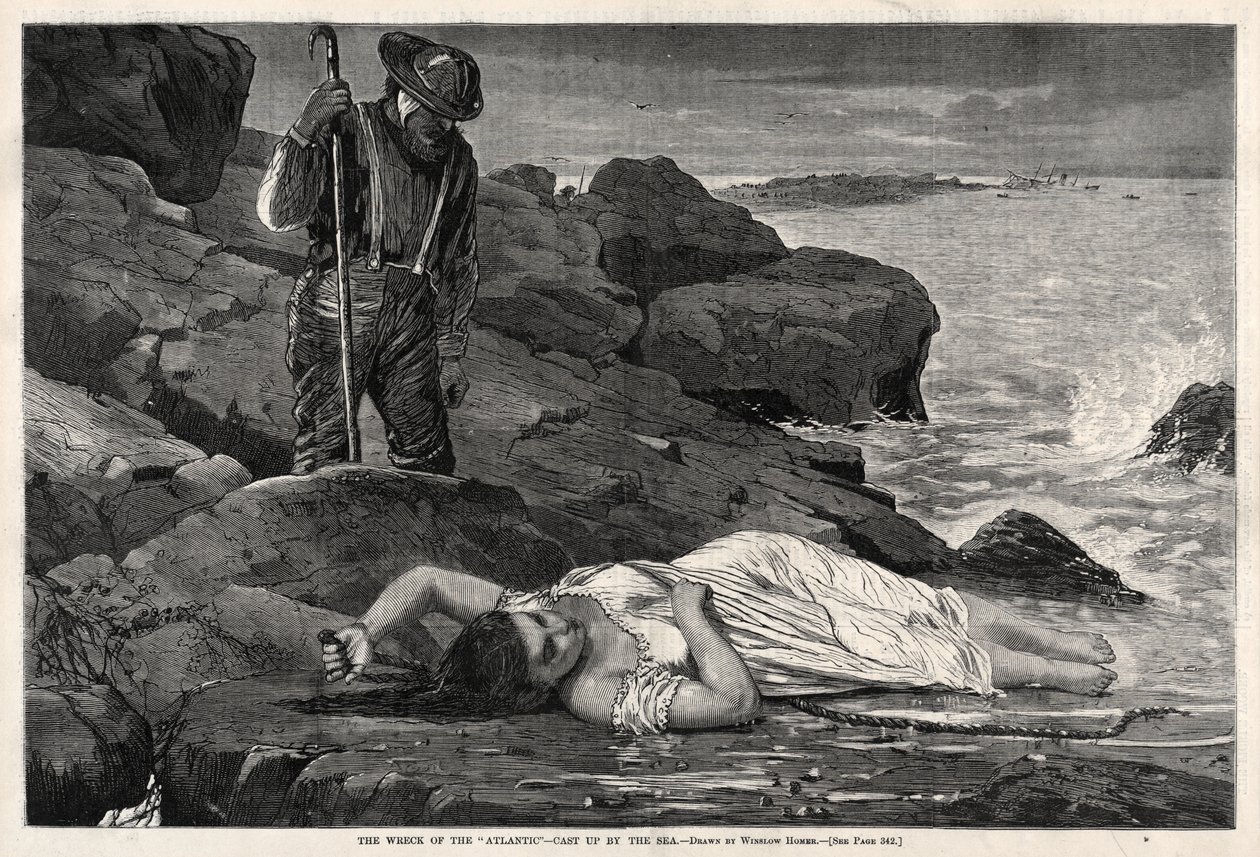 Het wrak van de „Atlantic“ – aangespoeld door de zee door Winslow Homer