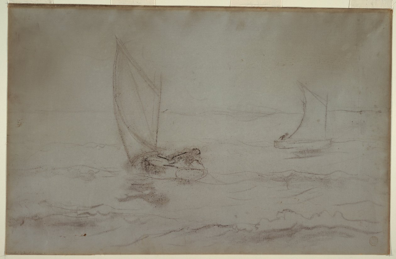 Twee Sloepen die Zeilen door Winslow Homer
