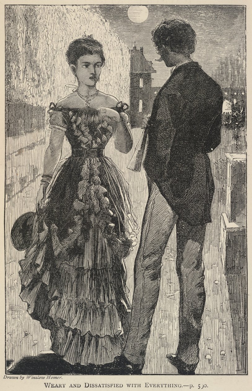 Moe en ontevreden met alles, uit The Galaxy, november 1869 door Winslow Homer