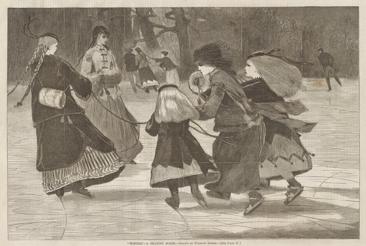 Winter – Een schaatscène door Winslow Homer