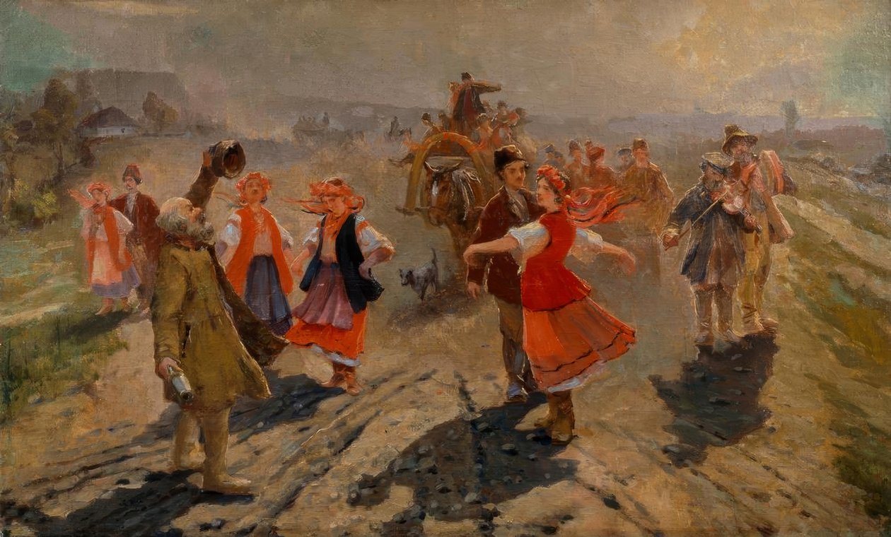 Bruiloftsstoet in de Buurt van Orel door Wladimir Jegorowitsch Makowski