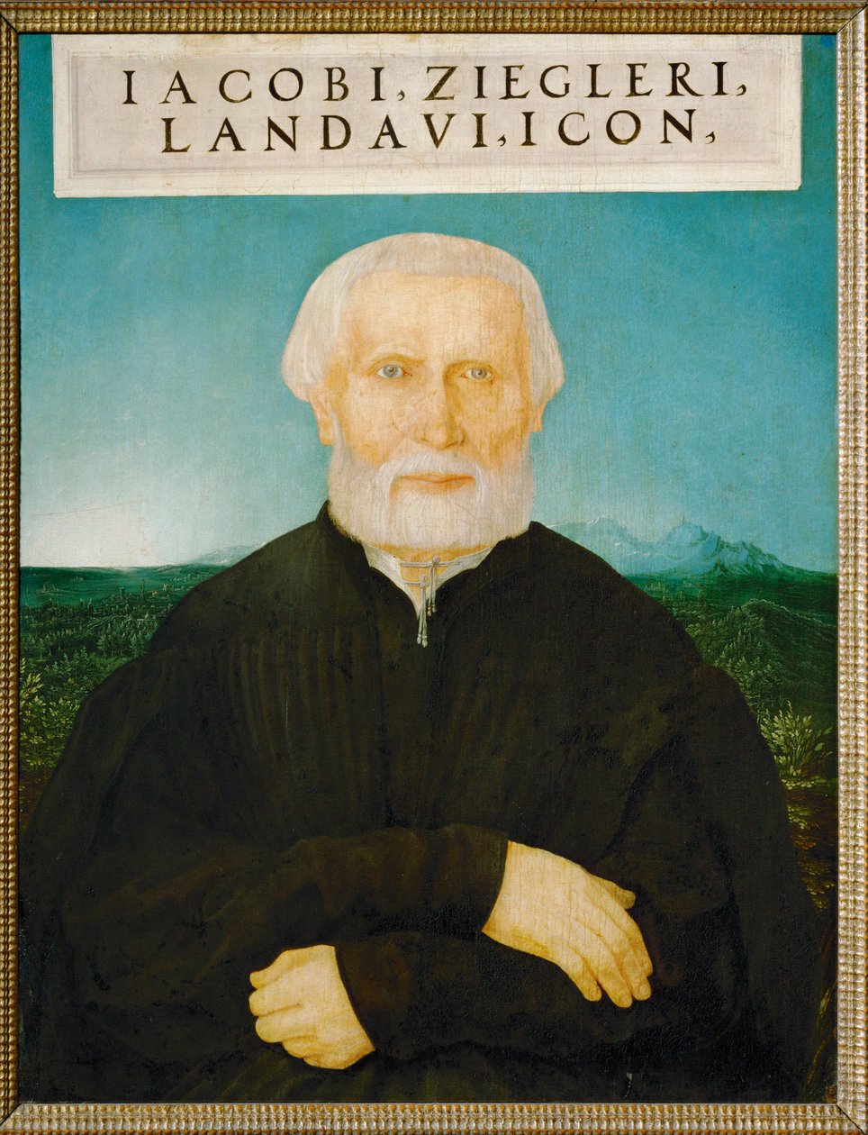 De humanist Jakob Ziegler (schilderij op lindehout) door Wolf Huber