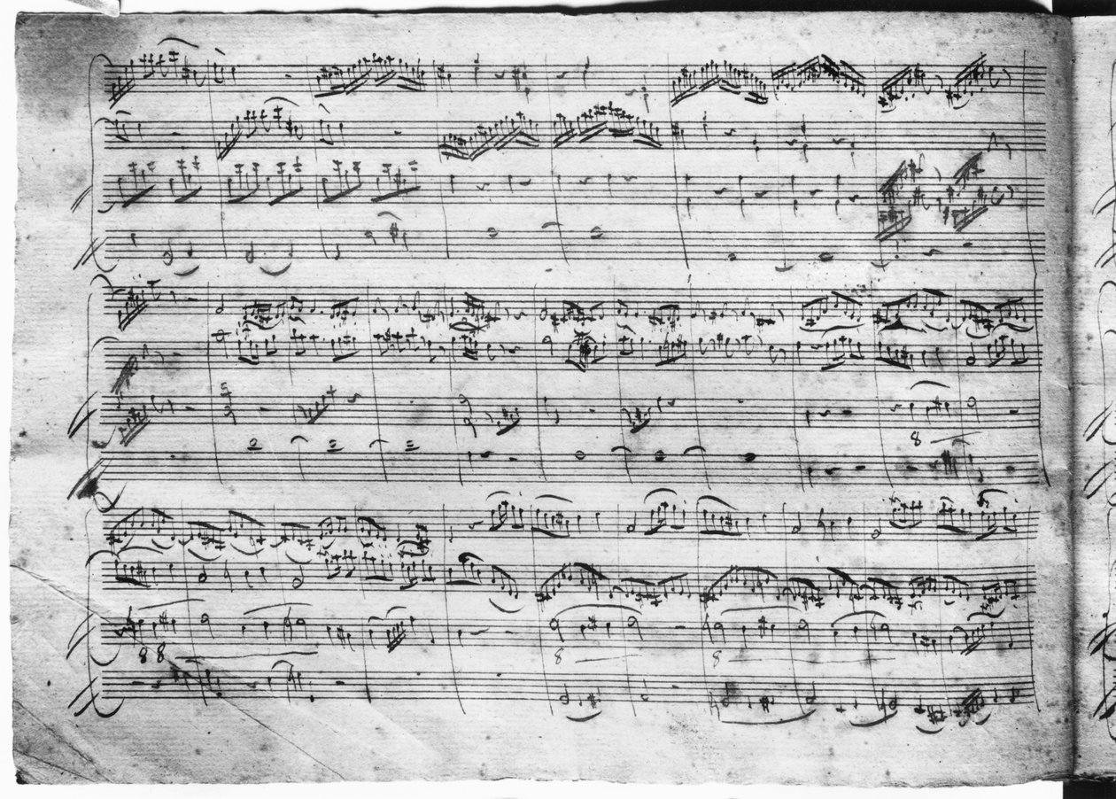 Trio in G majeur voor viool, klavecimbel en cello (K 496) 1786 (2e pagina) door Wolfgang Amadeus Mozart