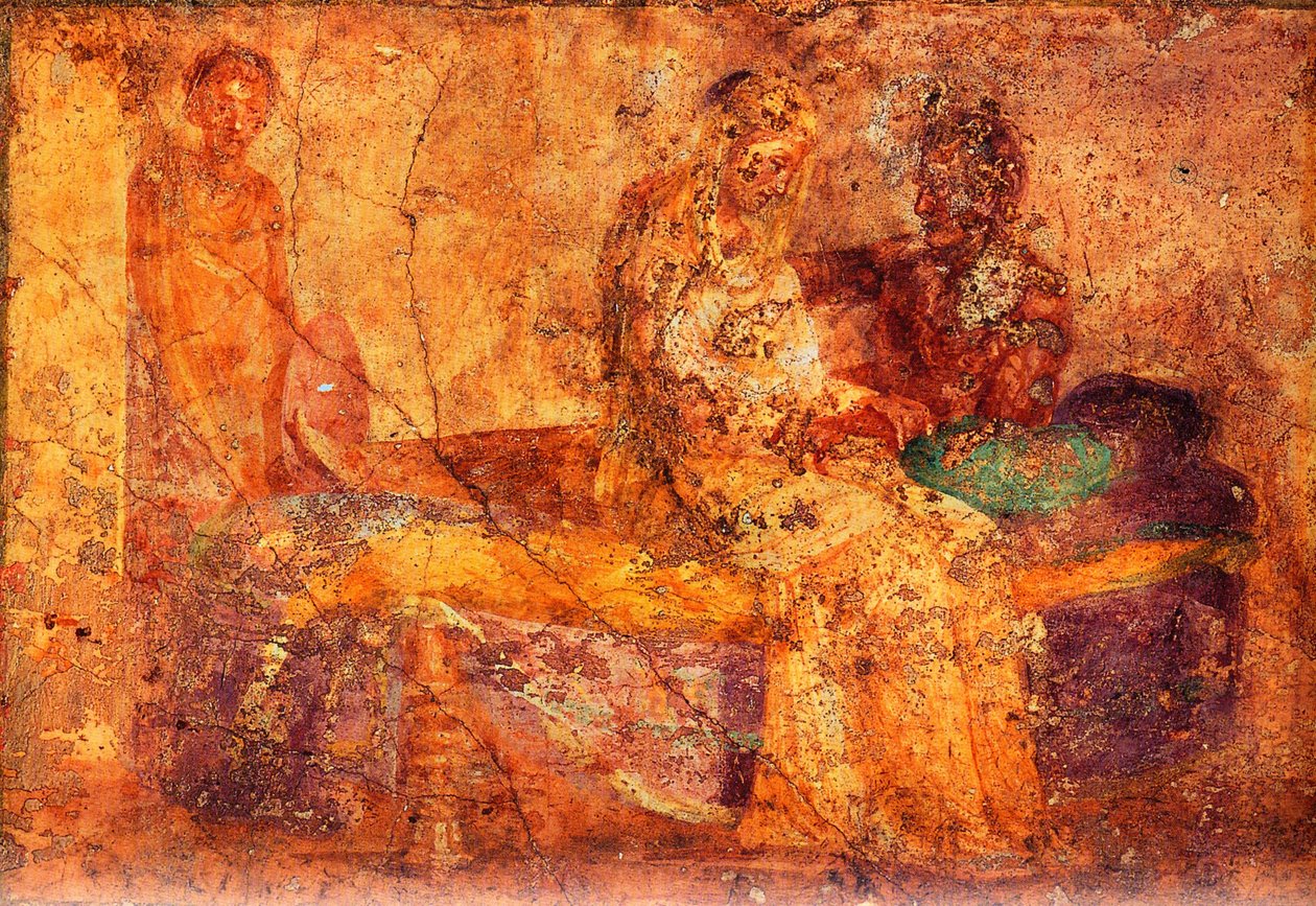Fresco van een paar in bed door Wolfgang Rieger