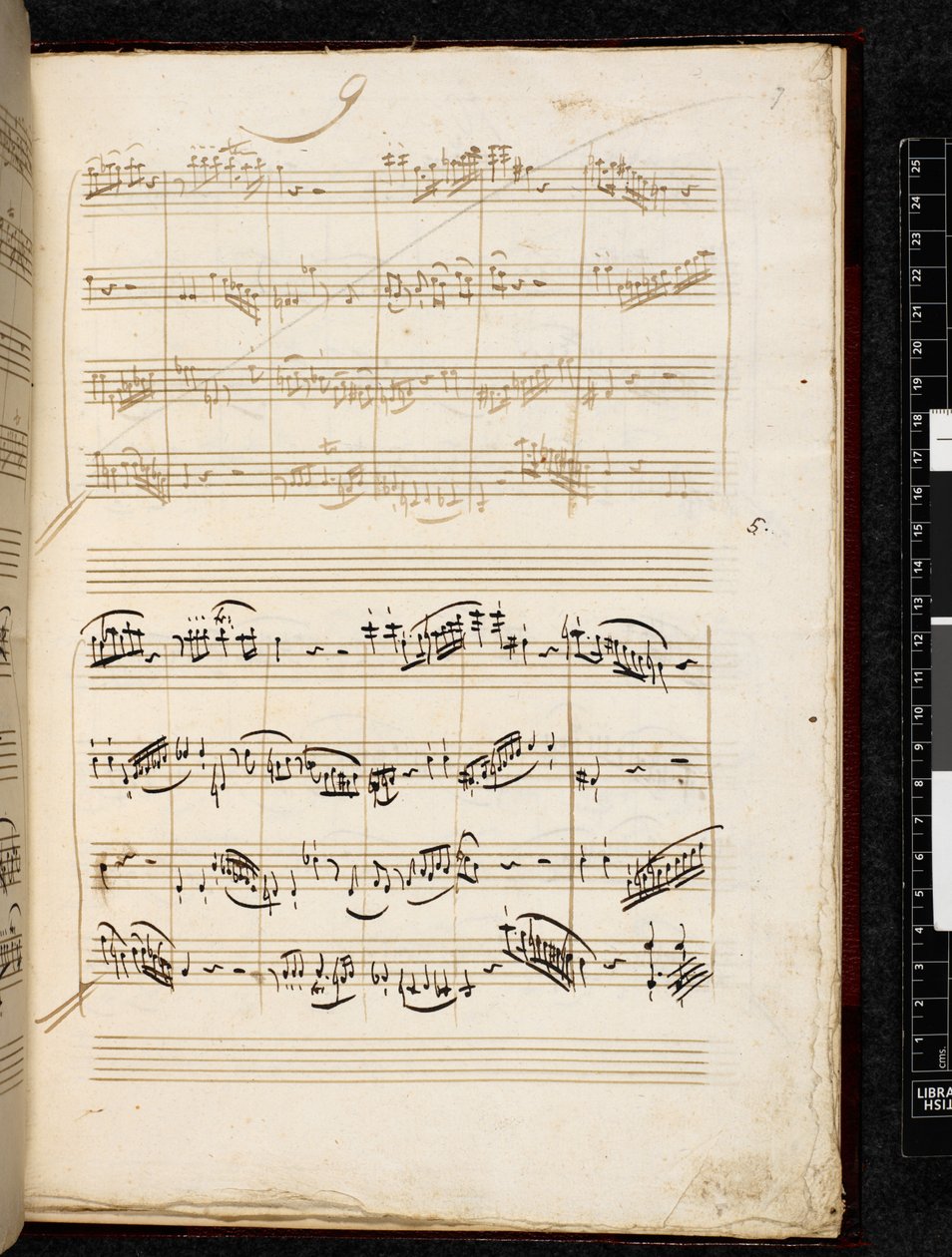 Adagio en Fuga in C klein, K. 546, Add. 28996, f.7r door Wolfgang Amadeus Mozart