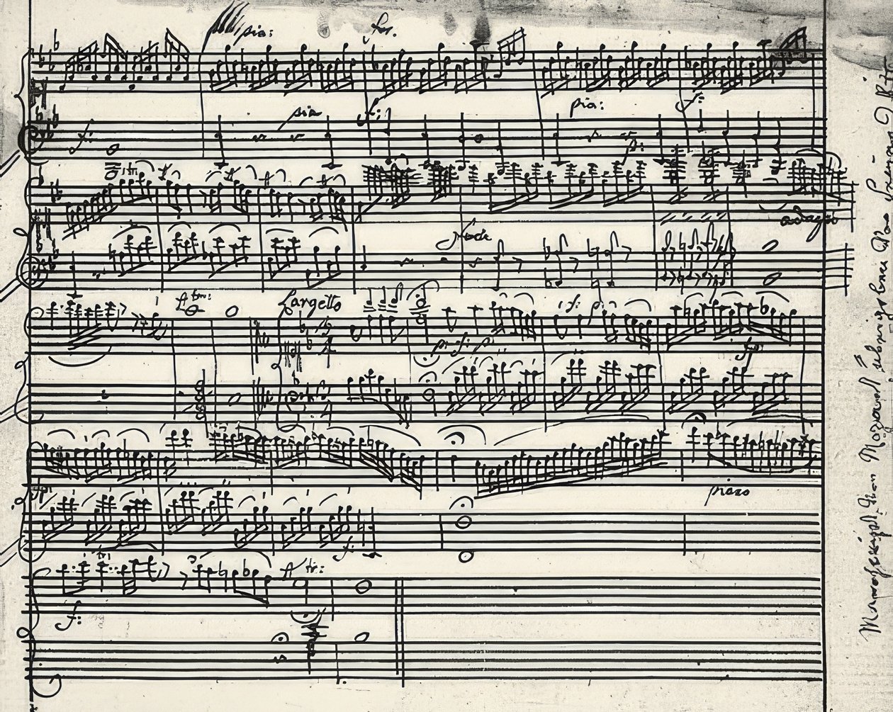 Muziek-autograaf door Wolfgang Amadeus Mozart