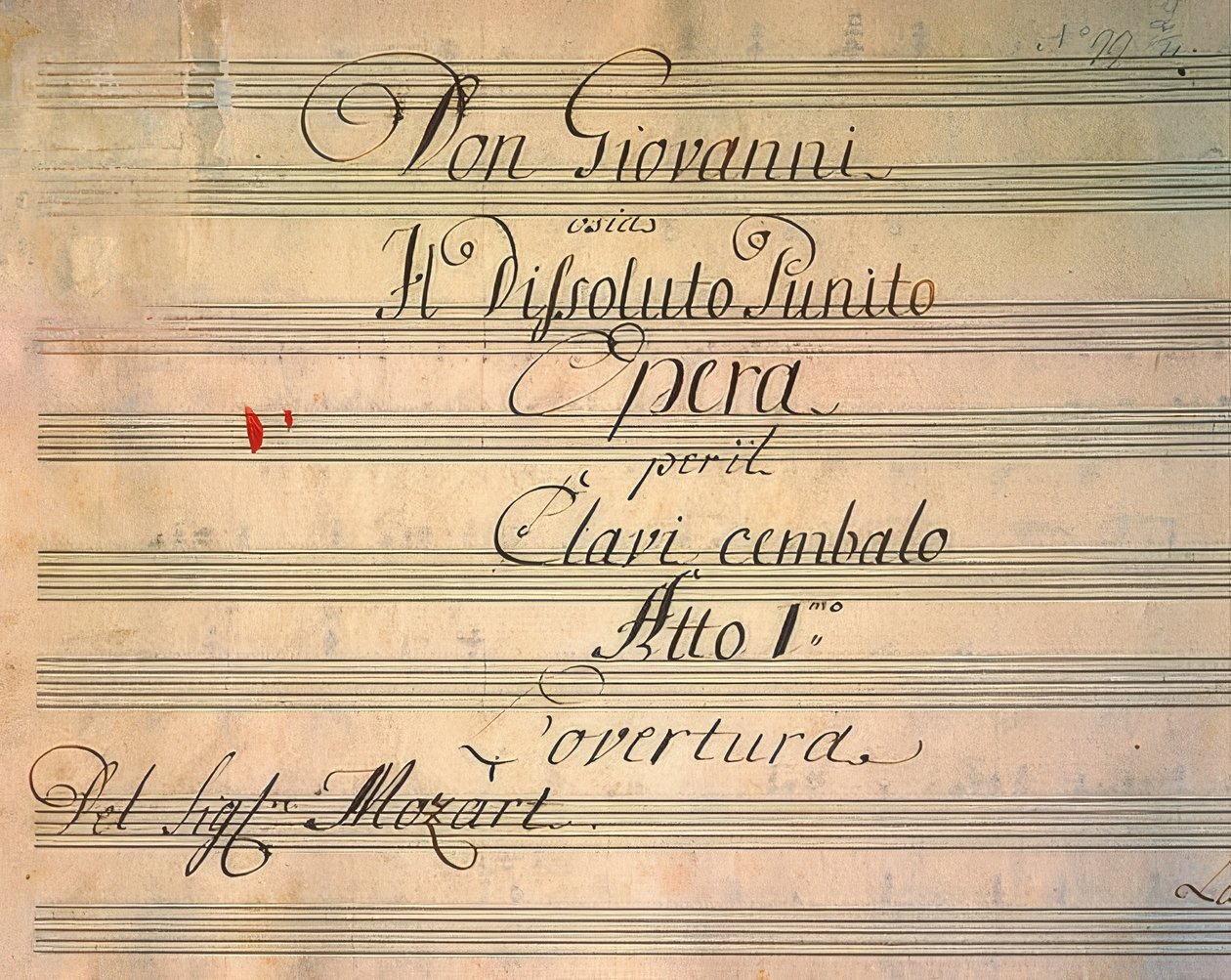 Titelblad voor de opera Don Giovanni door Wolfgang Amadeus Mozart